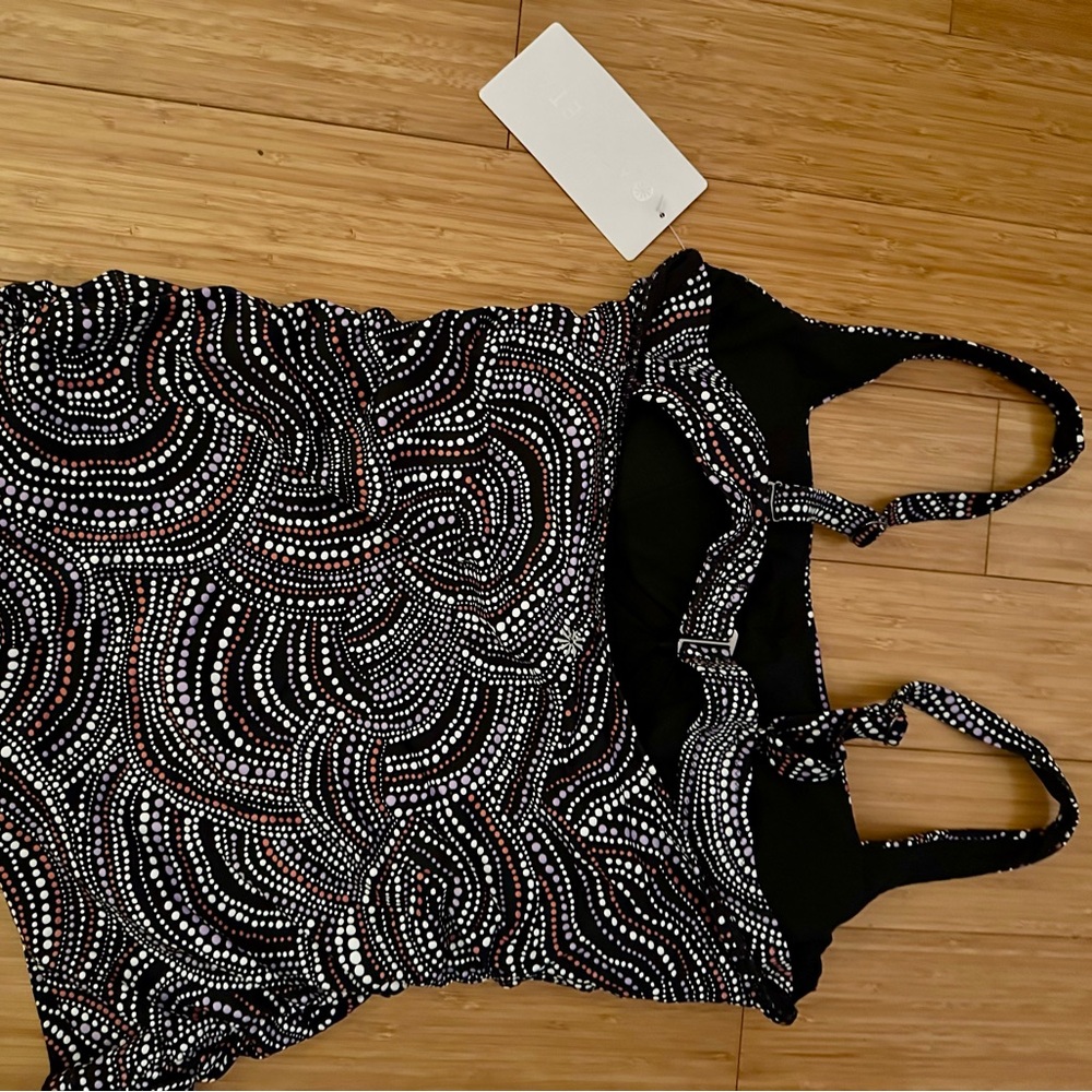 Athleta Black Multicolor Swirl Tankini Set - Picture 5 of 7